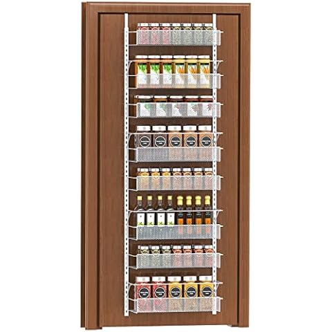 Coonoor Speisekammer-Organizer mit 8 Etagen, verstellbare Körbe, Schrank-Organizer, Hängeregal, Gewürz Cover