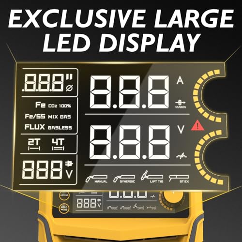 Image of TOOLIOM 160A MIG Welder 4 in 1 Gas MIG /Flux Core MIG /Stick (MMA) /Lift TIG Welding Machine 110 /220V Dual Voltage Welder IGBT DC Inverter with LCD Display
