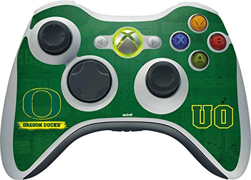 University of Oregon Xbox 360 Wireless Controller Skin - Oregon Distressed Vinyl Decal Skin For Your Xbox 360 Wireless Controller