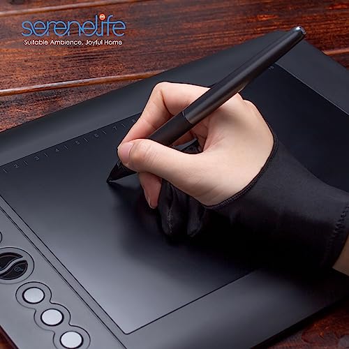 Image of SereneLifeHome SereneLife Two-Finger Glove for Graphics Drawing Tablet-Designed for Graphic Tablet /Light Box /Tracing Light Pad Use|Great Air Permeability and Strong Tensile Resistance,Black