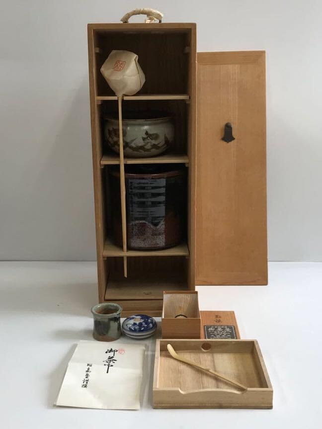 Amazon.co.jp: 茶道具セット 短冊箱 茶碗 茶杓 棗 水差し 柄杓 建水 蓋 