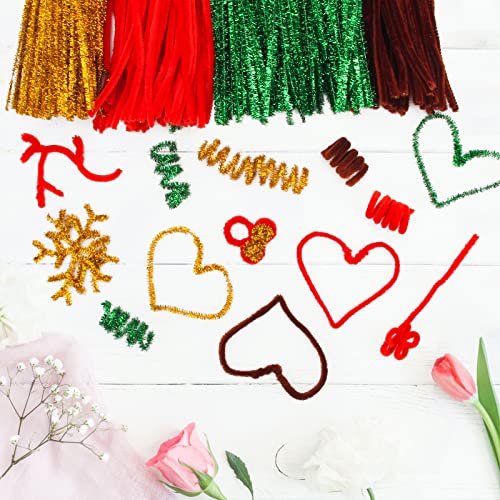 Wiwaplex 200Pcs 12" X 6Mm Glitter Tinsel Creative Arts Chenille Stems Sparkle Pipe Cleaners For Diy Craft Projects (Green) #TOP5