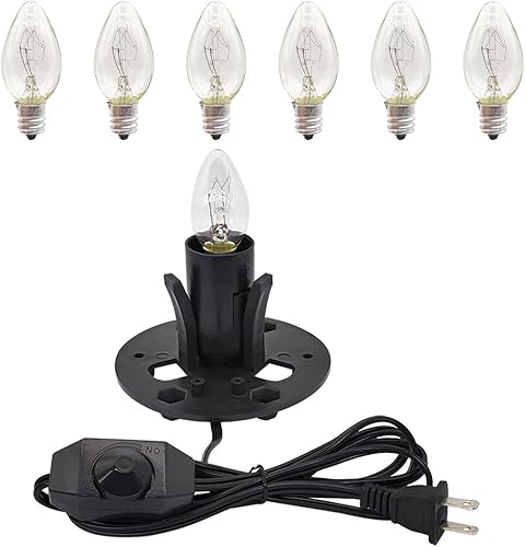 New Orange Heart Cable de lámpara de sal del Himalaya con interruptor de atenuación y bombillas, cable de repuesto original de 6 pies con ensamblaje