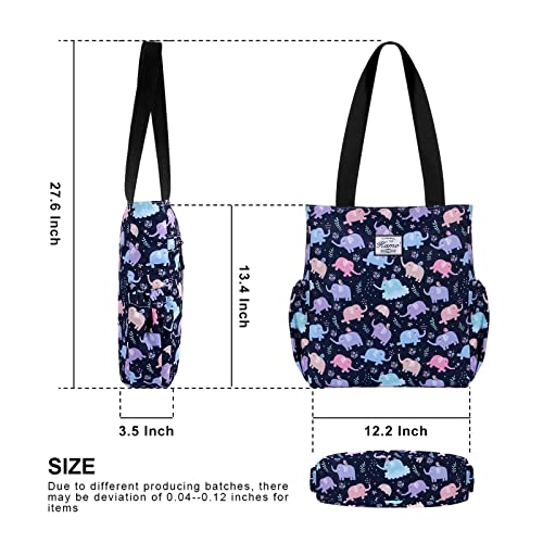 Image of KAMO Floral Tote Bag - Waterproof Lightweight Handbags Travel Shoulder Bag for Hiking Yoga Gym Swimming Travel Beach