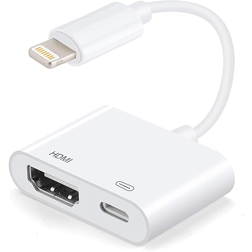 [Apple MFi Certified] Lightning to HDMI Adapter, 1080P Lightning to Digital AV Adapter with Charging Port, 4K Sync Screen Converter HDMI to iPhone 14 13 12 11 XS XR X 8 Adapter for TV Project Monitor