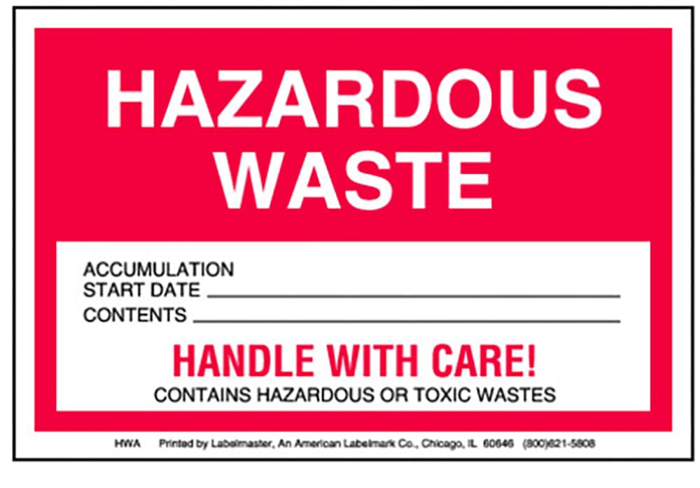 Labelmaster HWA Hazardous Waste Label, Paper Stock, 6 x 4 inch (Pack of 500)