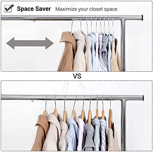Image of Plastic Clothes Hangers Dry Wet Hangers Space Saving Clothes Hangers, Plastic Hangers with Non-Slip Pads Clothes, Suit Hangers Heavy Duty Coat, Underwear, Pants, Shirts (Grey, Pack of 10)