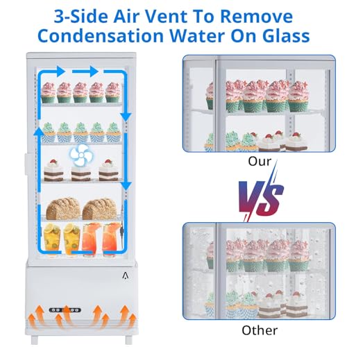 Image of GarveeHome Commercial Refrigerators, 3.5 Cu.Ft Glass Door Display Refrigerator with LED Light, 4 Adjustable Shelves Beverage, Commercial Merchandiser Refrigerator for Cafe Restaurant Store Bar, Black