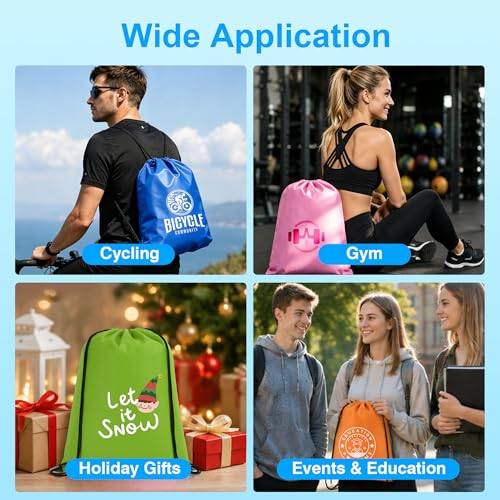 Image of Custom Non-Woven Drawstring Backpacks Personalized Bulk 100 /200 Pack, Customized Draw String Sports Bags with Logo Text, for Events Gym Anniversary Wedding Birthday Party Brand Gifts Men Women