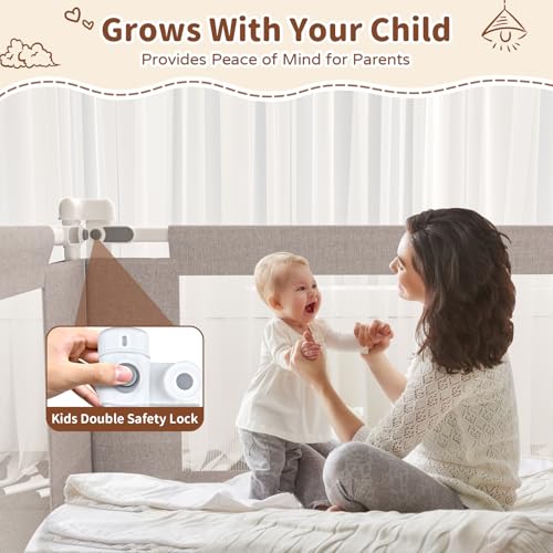 Image of Bed Rail for Toddlers,1-Piece Height Adjustable Bed Guard Rail for Toddlers, Kids Safety Guard Rails for Twin Full Queen King Size (Gray, 1 Piece Side:39 inch)