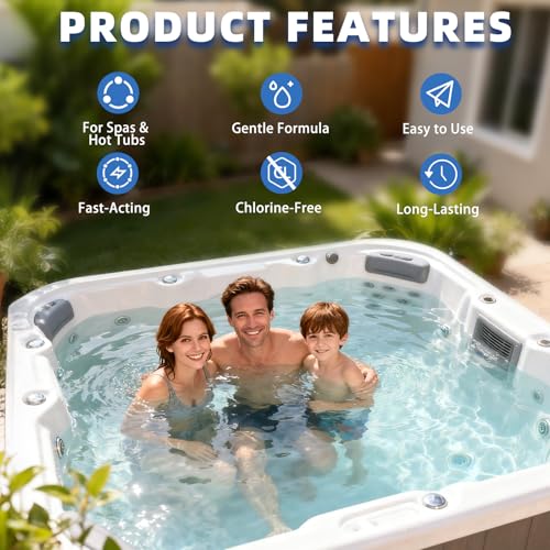 Image of 2LB Chlorine-Free Hot Tub Shock Oxidizer - SPA Pool Oxidizing Shock Water Enhancer for All Types - Gentle, Easy-to-Use Spa Treatment for Clear, Balanced Water