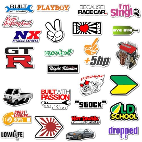 Image of WallDesign JDM Culture Car Magnet Set - Authentic JDM Car Designs, Cute Magnets, Perfect for Car Enthusiasts (Set of 27)