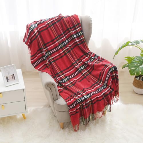 Saukiee Christmas Blanket Plaid Throw Blanket for...