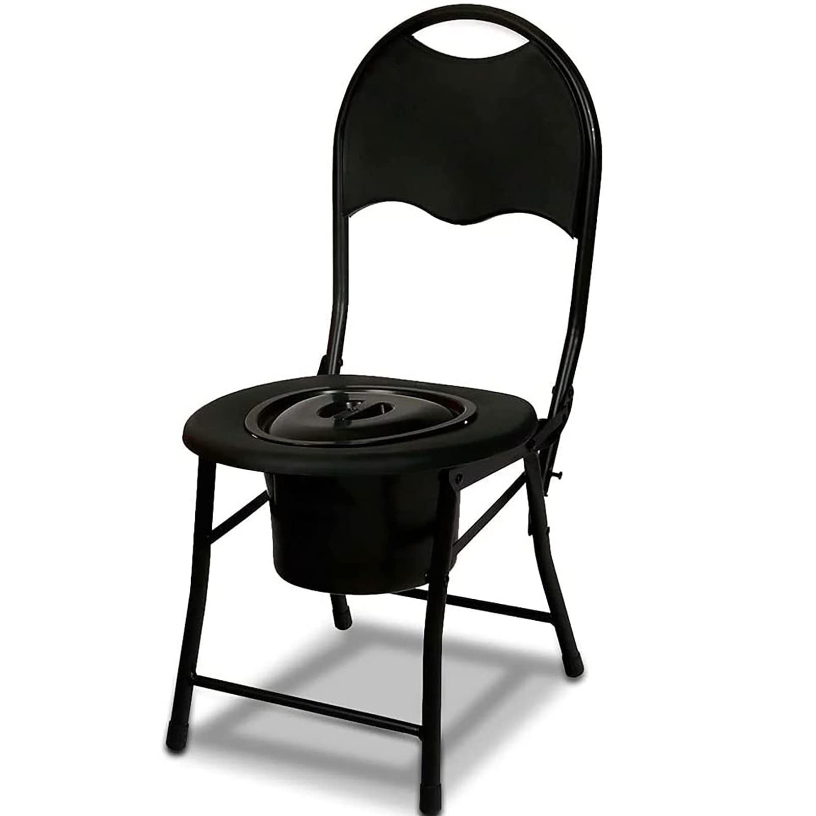 Gthtuhfd Women's 1 Bedside Commode Chair, Portable Camping Toilet Chair With Backrest,Lightweight Foldable,For Pregnant /Elderly/Disabled People