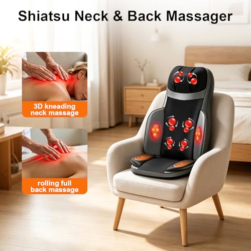 Image of Kalamera Shiatsu Neck Back Massager for Chair with Foot Massager