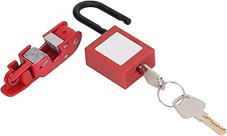 HOHXFYP Circuit Breaker Lockout Kit, High Strength Aluminium Alloy Lockout Tagout Switch Lock Device with Nylon Padlock for 12mm Small Circuit Breakers, 2 Keys