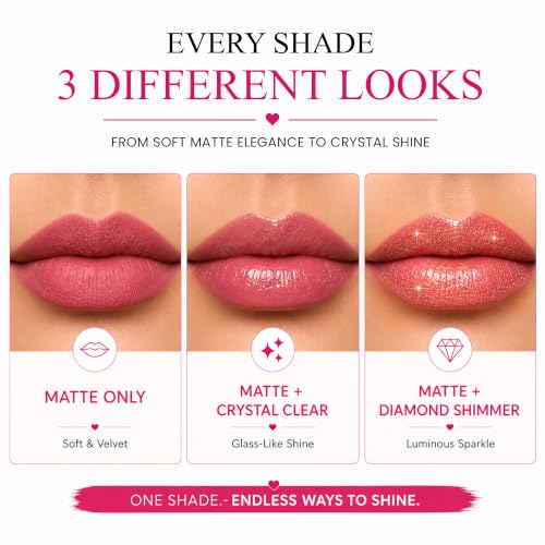 Image of Parul Garg Beauty Ultimate 10 Mini Silk Matte Liquid Lipsticks with Crystal Gloss Duo | Long-Lasting, Highly Pigmented & Lightweight | Matte & Gloss Lip Combo Pack