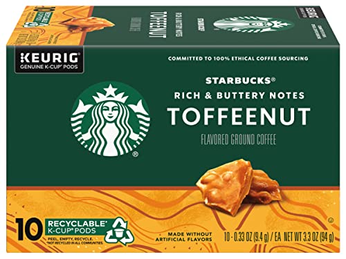 Image of Starbucks Coffee Company Starbucks Flavored Ground Coffee K-Cup Pods, Toffeenut, Signature Collection, 100% Arabica Coffee, Recyclable K-Cups, 10 K-Cup Pods /Box (Pack of 2 Boxes)