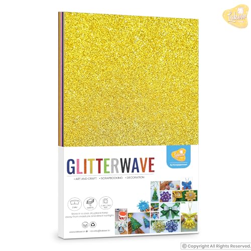 Image of Lakeer Glitter Sparkles Foam Sheet - 2 mm Thick 10 Different Color, A4