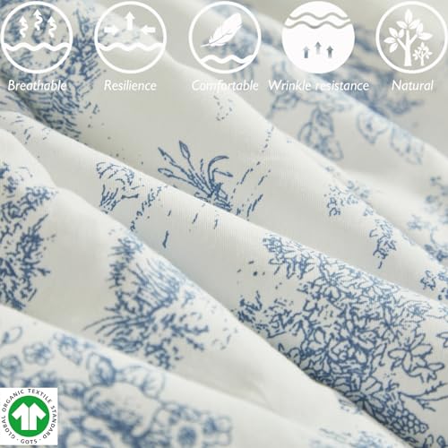 Image of Brandream Baby Crib Sheets for Girls Boys, Fitted Crib Sheet for Standard Crib and Toddler Mattress, Super Soft 100% Cotton Baby Sheet French Country Toile Floral Print, Crib /Toddler