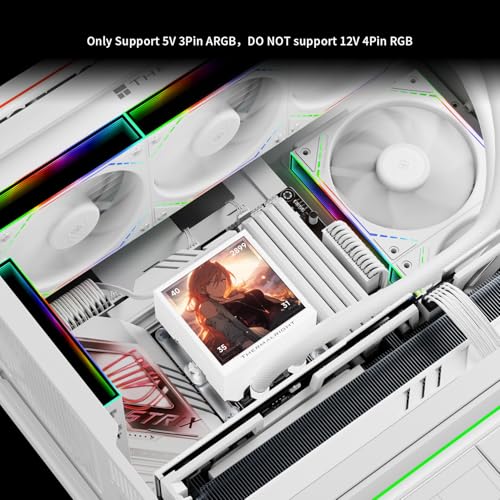 Image of Thermalright Peerless Vision 360 ARGB White CPU Aio Cooler,PC 360 Specification Water Cooler System,3.95''IPS LCD Screen with 480x480 Resolution,for AM4 /AM5;Intel 1700 /1851,3 Wireless Splicing Fans