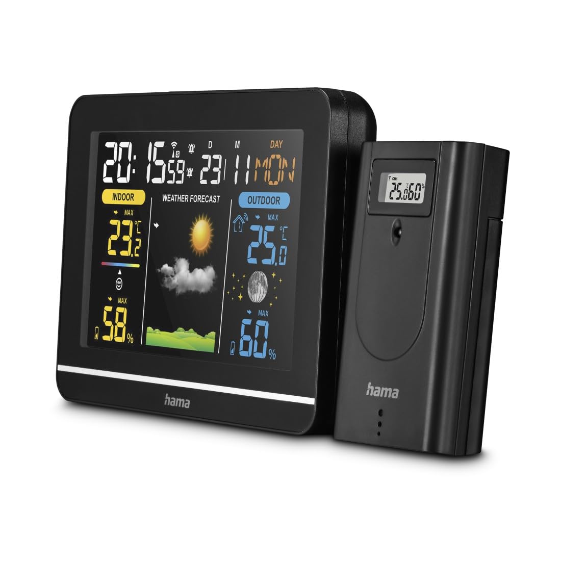 Hama Wetterstation Usedom Wetterstation Schwarz – Modell Usedom, Schwarz