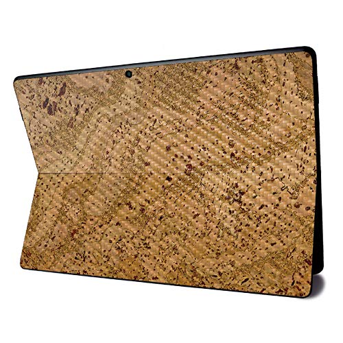 Image of MightySkins Carbon Fiber Skin for Microsoft Surface Pro X - Cork | Textured Carbon Fiber Finish | Easy to Apply, Remove, and Change Styles | Made in The USA