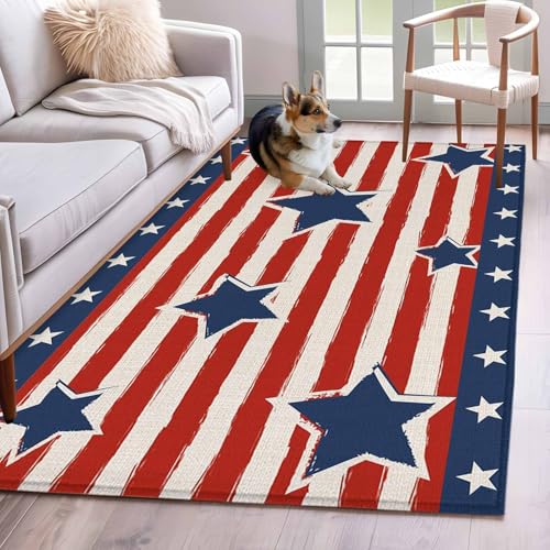 4x6 Area Rugs for Living Room, 4th of July Non