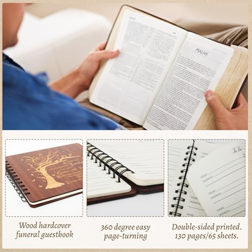 Lebsitey Wooden Funeral Guest Book Celebration of Life Guest Book Guest Book for Memorial Service with 50pcs Share a Memory Card Cards Box Table Sign and Pen