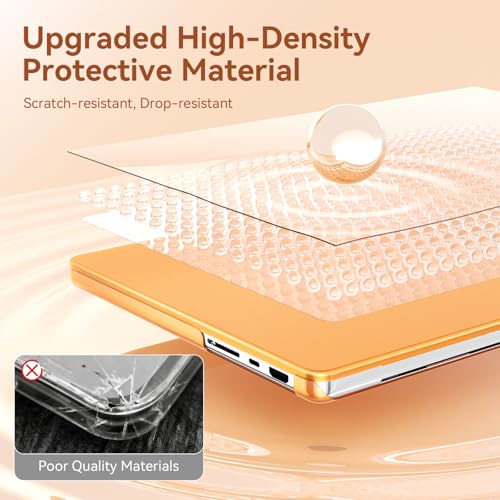 Image of EooCoo Case Compatible with MacBook Air 13 inch M4 2025 2024 2023 2022 M3 M2 A3240 A3113 A2681, Matte Hard Scratch Resistant Protective Cover Compatible for MacBook Air 13.6 inch Case, Matte Orange