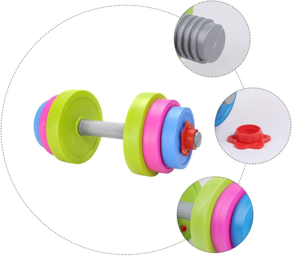 Kids Workout Dumbbell Weights Set - Toddler Toy Gym Equipment for Pretend Play Lifting, Exercise & Fitness - Adjustable Fill with Sand or Water - Image 3