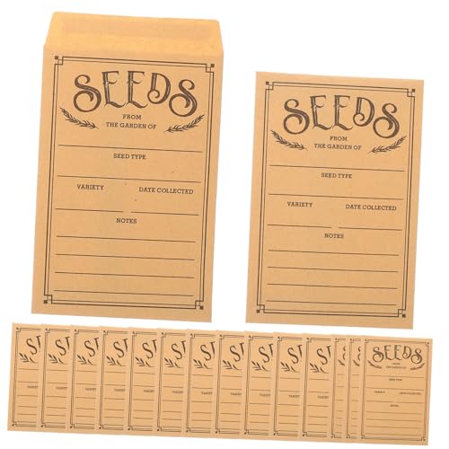 Abaodam 50個種子用パッケージング封筒 厚手クラフト紙製 小型収納袋 種子