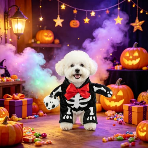 NACOCO Halloween Dog Funny Costume Pet Horror Skeleton Clothes Dog Wonderful Christmas Clothes for Small to Large Dog and Cat(Skeleton,M) - image 5