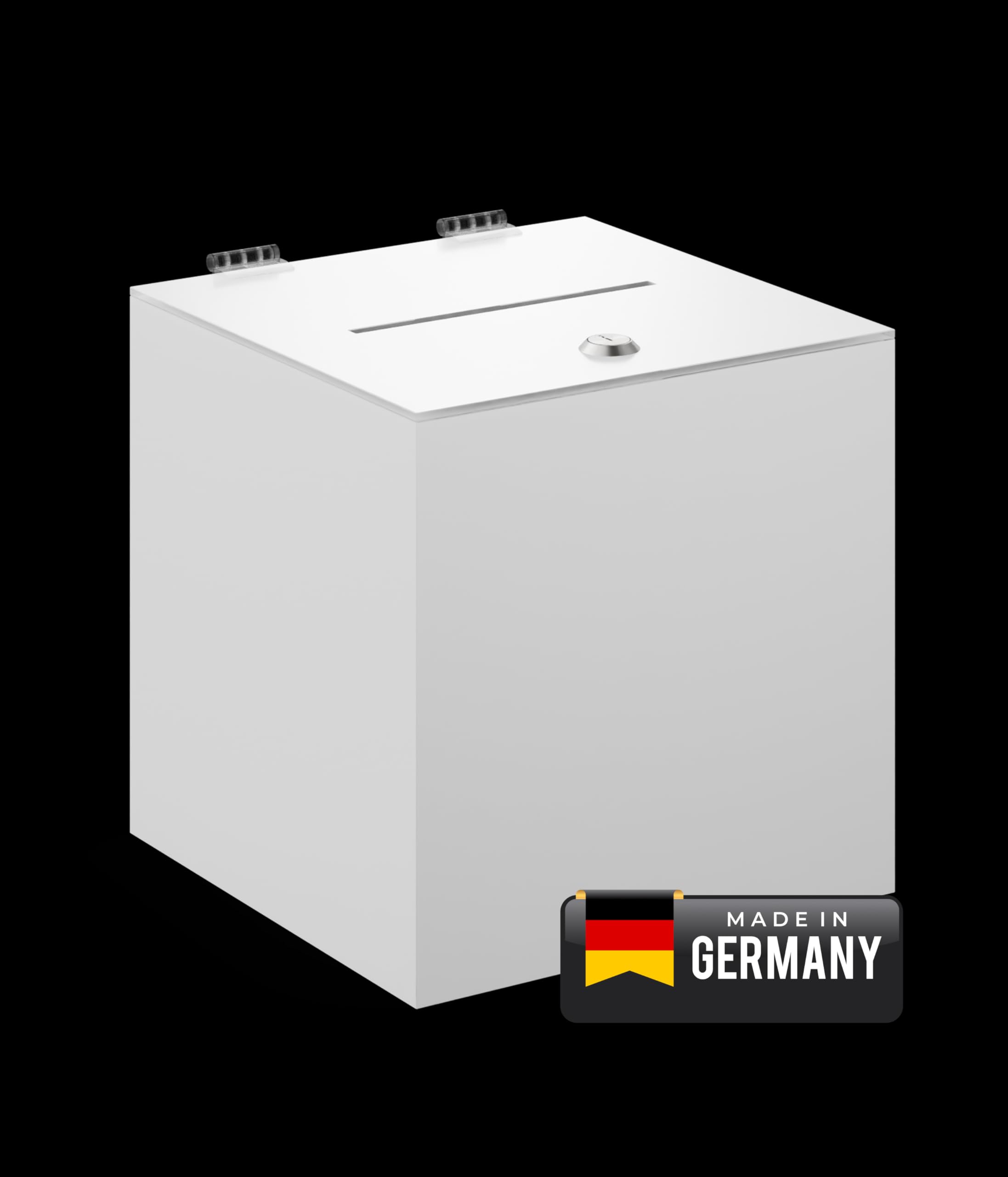 EH Design Spendenbox aus robustem Acryl – 15 x 15 x 15 – Weiße Acrylglas Box – Spendendose für Benefizveranstaltungen, Straßenfeste & Hochzeiten – Made in DE