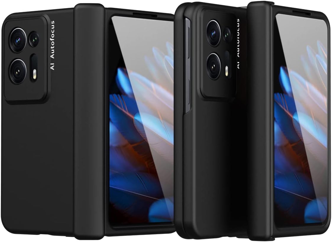 Jarttarn Compatible with Oppo Find N2 Case Hinge Coverage Protective Case PC Magnetic All-Inclusive Shockproof Cover for Oppo Find N2 5G (Black)