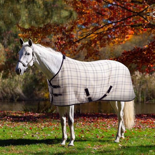 Image of Equinavia Luftig Waffle Cooler | 100% Cotton - Natural /Blue - 76 in
