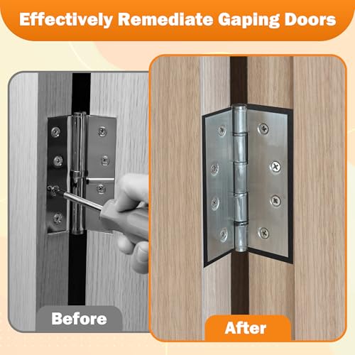 Image of 16 Pack Door Hinge Shims for Door Hinge Repair Kit, COITEK 8 Pcs 3.5 Inch & 8 Pcs 4 Inch Plastic Shims Stock for Doors, Cabinets Hinge Repair, 0.04 Inch Thickness (Black)
