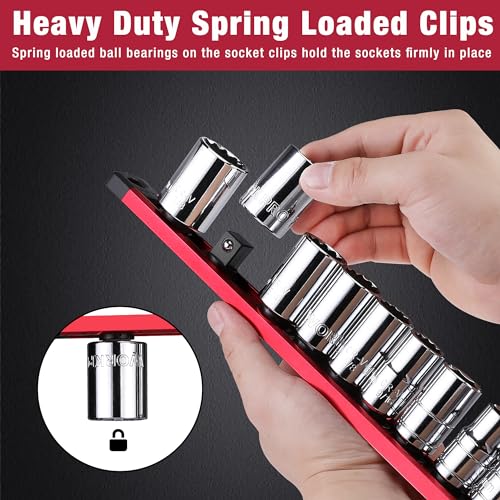 Snapklik.com : WORKPRO Magnetic Socket Organizer, 3/8-Inch Drive ...