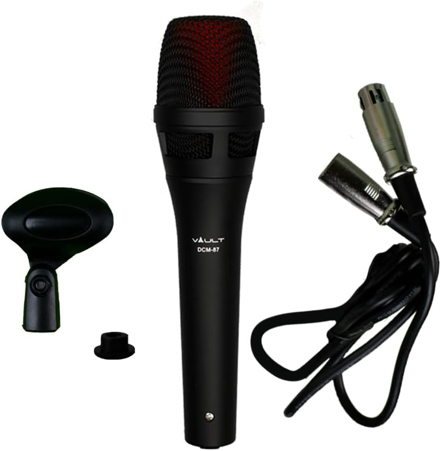 VAULT DCM-87 Dynamic Cardioid Microphone with Mic Clip and XLR Cable
