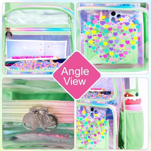 Image of AGSDON Clear Backpack, Heavy Duty Transparent Bookbag, See Through PVC Backpacks for Women Men