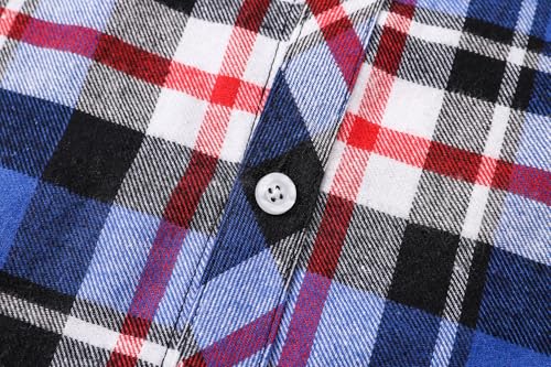 Image of Betusline Boy and Men Button Down Plaid Shirt