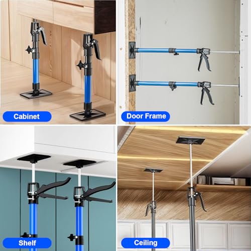 Image of 2 Pack Cabinet Jacks for Installing Cabinets, 11.8 inch to 23.5 inch Adjustable Support Pole, Third Hand Tools, Telescoping Support System for Cabinet Installation Drywall Cargo, Stable & Easy to Install