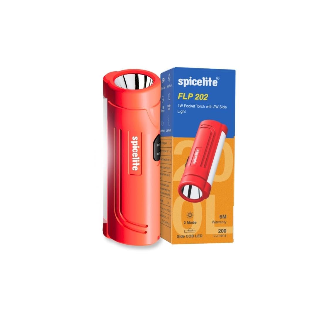 Spicelite FLP 202 LED Torch | 6 Hours Runtime | USB-C Rechargeable | Dual Light Mode | 100 Lumens with 240m Beam | Multicolour-image-22
