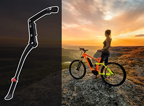 Ruby.q Bike Kickstand, 1 Pack/2 Pack Extended Adjustable Bicycle Kickstand, 2 Point Mounting, Aluminum Alloy Body, Non-Slip Rear Kickstand For 24"-29" Bike Mountain Road Cycling (1 Pack) #TOP6