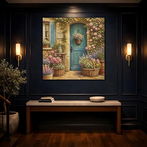 Toile florale bleue Nature Flowered Door pour évader l'esprit - 4