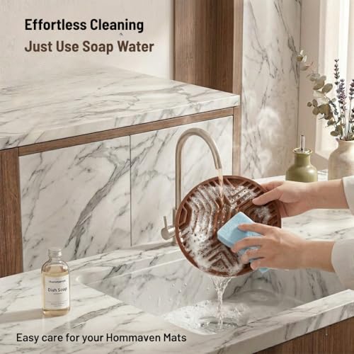 Image of Silicone Trivet Mats, Set of 3, Heat and Slip Resistant, Multipurpose Non-Slip Hot Pads for Kitchen Potholders, Jar Opener, Spoon Holder, Food Grade BPA Free, 6.5mm Extra Thick, (Brown)