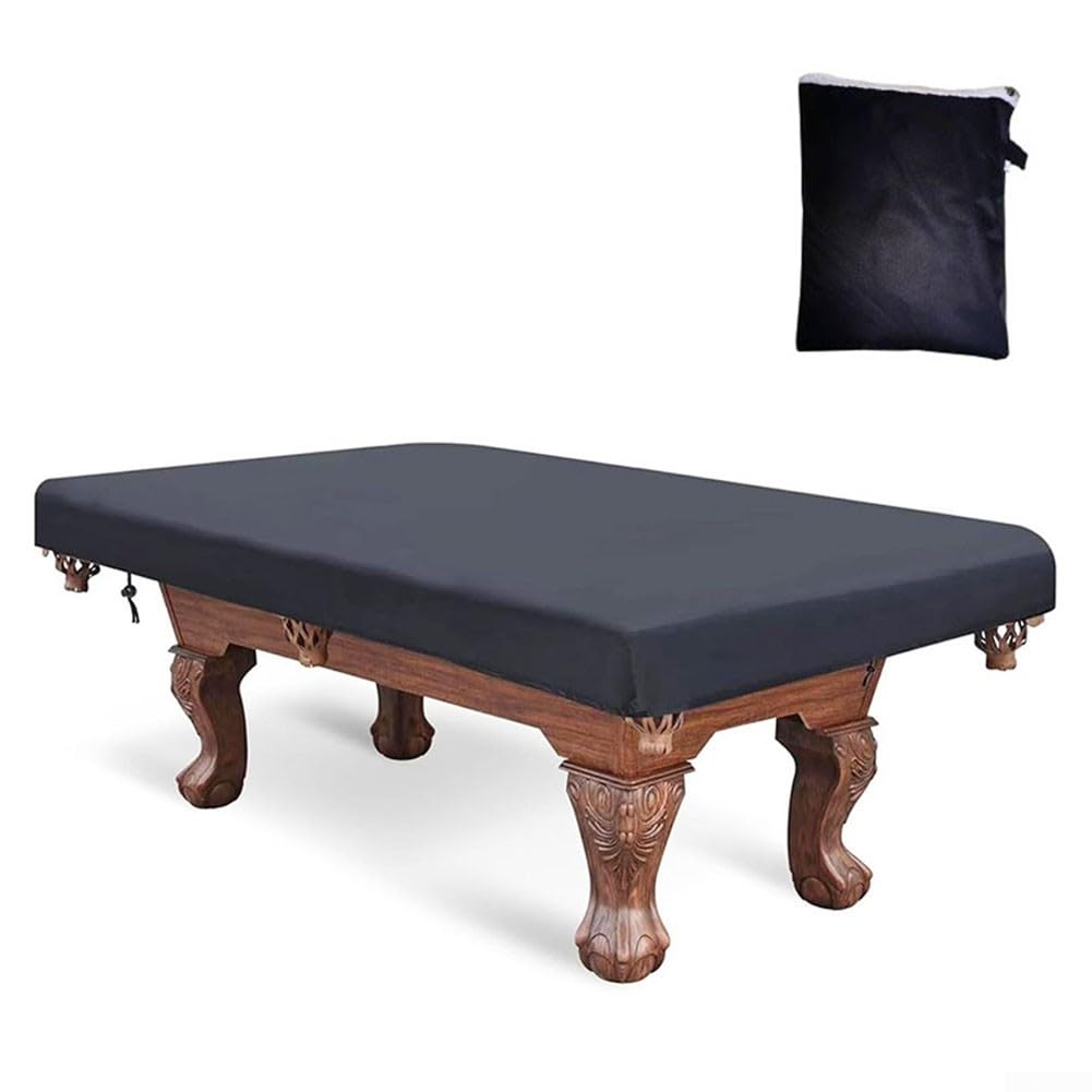 Housse de table de billard imperméable pour billard avec construction en polyester durable et cordon de serrage réglable - Protection durable - Noir - 2,1 m