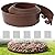 33FT No Dig Landscape Edging, 4 in Tall Flexible Garden Edging Borders,Lawn Edging with 30 Spikes,Plastic Edging Border for Garden, Flower Beds, Pavement-Brown