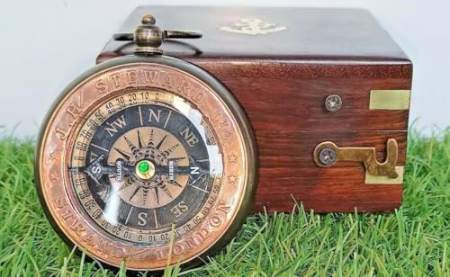 Boussole maritime de poche laiton antique style rétro pour randonneur
