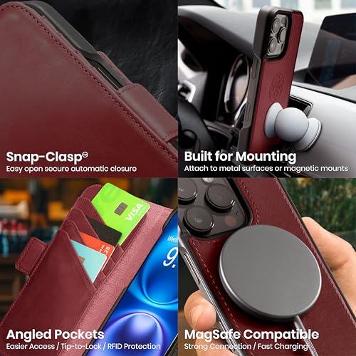 Coque magnétique détachable iPhone 16 Pro support RFID